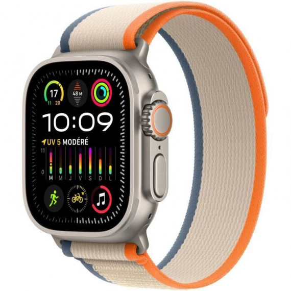 Apple Watch Ultra 2 GPS + Cellular- 49mm - Boîtier Titanium - Bracelet Orange/Beige Trail Loop - S/M