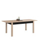 Table a manger extensible - Décor chene Brooklyn et noir -  HELMA PARISOT L 157/207x H 77,3 x l 90 cm