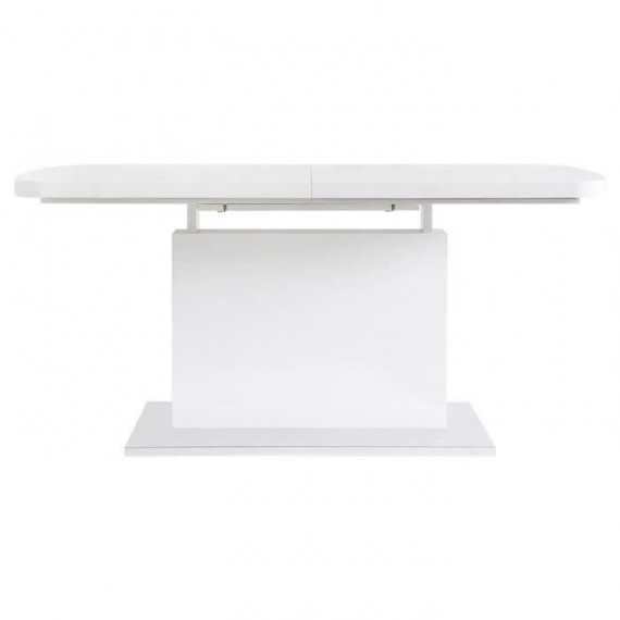 Table a manger rectangulaire extensible GIGANTIC - Style contemporain - Décor blanc laqué - L 160/200 x P 80 x H 75 cm