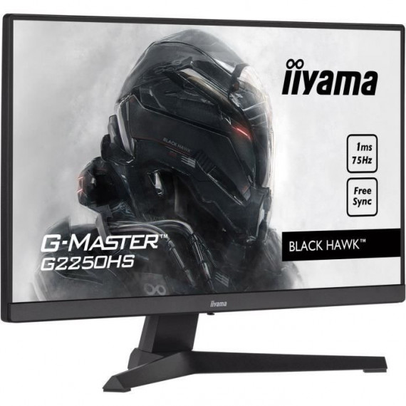 Ecran PC Gamer - IIYAMA G-Master Black Hawk G2250HS-B1 - 21.5 FHD - Dalle VA - 1ms - 75Hz - HDMI / DisplayPort - FreeSync