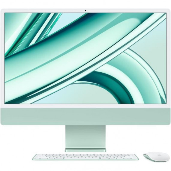 Apple - 24 - iMac Retina 4,5K (2023) - Puce Apple M3 - RAM 8Go - Stockage 256Go - GPU 8 coeurs - Vert