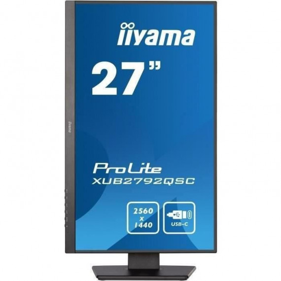 Ecran PC - IIYAMA Prolite XUB2792QSC-B5 - 27 WQHD - Dalle IPS - 4 ms - 75Hz - HDMI  / DisplayPort / USB-C / HUB USB - Pied ré…