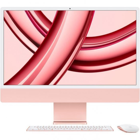 Apple - 24 - iMac Retina 4,5K (2023) - Puce Apple M3 - RAM 8Go - Stockage 256Go - GPU 10 coeurs - Rose