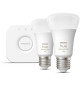 Philips Hue White and Color Ambiance, Kit de démarrage 2 ampoules E27, 75W, Bluetooth, fonctionne avec Alexa, Google et Homekit