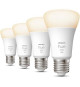 Philips Hue White, ampoule LED connectée E27, équivalent 60W, 800 lumen, compatible Bluetooth, Pack de 4