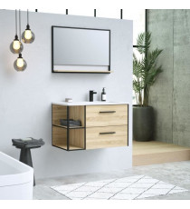 INDUS, set de salle de bain 80, vanity+vasque+miroir