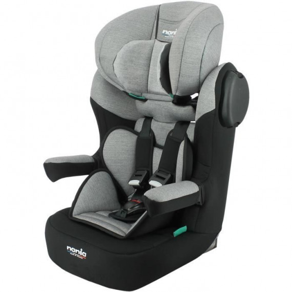 Siege auto ceinturé NANIA MAX I 76-140 cm R129  de 3 a 10 ans  Tetiere réglable - Base inclinable - Gris - Fabrication Fran…