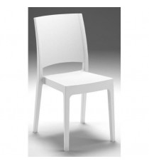 Lot de 4 chaises de jardin FLORA ARETA - 52 x 46 x H 86 cm - Blanc