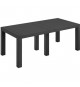 Table de jardin rectangulaire modulable 8 convives - ARETA - VULCANO - Noir - Contemporain
