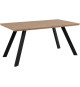 Table a manger KONSTANZ - Rectangulaire - Pieds en métal - Décor chene artisan et noir - 8 Personnes - L160 x H75 x P90 cm