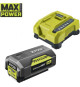 Batterie RYOBI 36V LithiumPlus 4.0 Ah - 1 chargeur rapide RY36BC60A-140