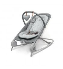 SUMMER INFANT Transat 2en1, transat a bascule, pratique et portable, jouets et vibrations apaisantes, gris heather
