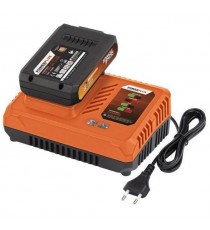 Pack batterie 3Ah + chargeur 20V Dual Power POWDP9063 - Chargeur rapide 4 Ah, Batterie  20 V 3 Ah
