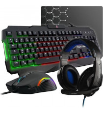 THE G-LAB COMBO ARGON E Gaming Clavier FR Rétroéclairé Performance + Souris Revetement Soft-Touch + Casque KORP 150 + Tapis