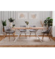 Table a manger - Onex 81A -180 x 75 x 90 cm - Coloris chene artisant / blanc - Pieds métal, plateau mélaminé