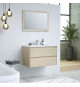 TIMBER, set de salle de bain 80, vanity+vasque+miroir