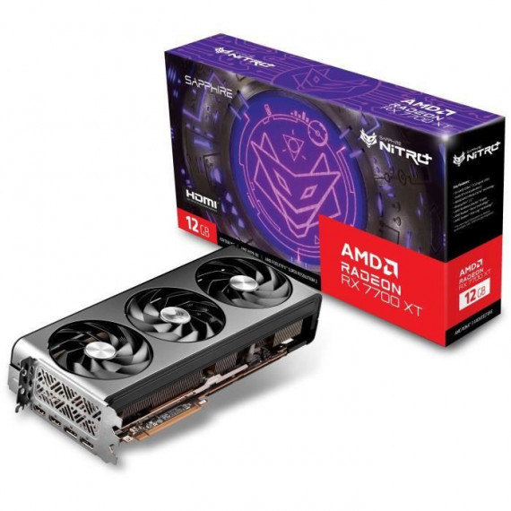 SAPPHIRE - Carte Graphique - NITRO+ AMD RADEON RX 7700 XT GAMING OC 12GB - GDDR6 - DUAL HDMI / DUAL DP