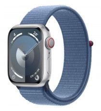 Apple Watch Series 9 GPS - 41mm - Boîtier Silver Aluminium - Bracelet Winter Blue Sport Loop