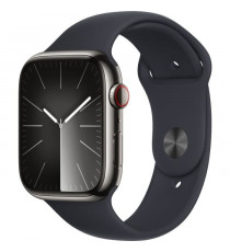 Apple Watch Series 9 GPS + Cellular - 45mm - Boîtier Acier Graphite - Bracelet Midnight Sport Band - S/M