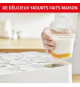 SEB Yaourtiere 12pots 140 ml, Yaourts et desserts maison, 5 programmes automatiques, 100 % sans BPA, Fabriqué en France YY5114FB