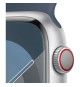 Apple Watch Series 9 GPS - 45mm - Boîtier Silver Aluminium - Bracelet Storm Blue Sport Band - M/L