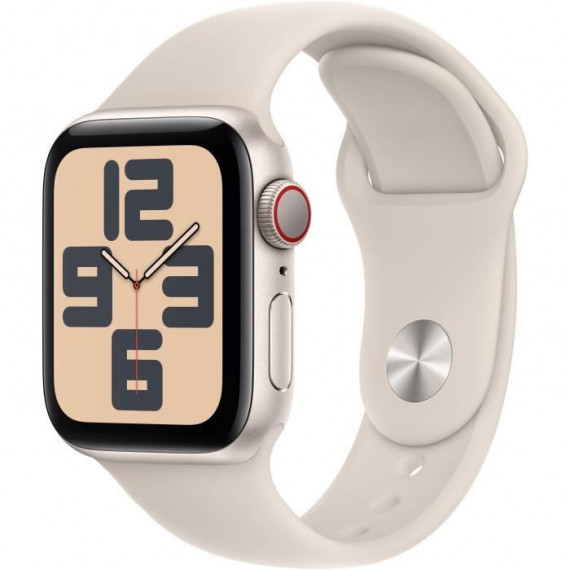 Apple Watch SE GPS + Cellular - 40mm - Boîtier Starlight Aluminium - Bracelet Starlight Sport Band - S/M