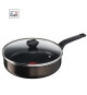 TEFAL B5543202 EASY COOK & CLEAN Sauteuse 24 cm avec couvercle, anti adhésif tous feux sauf induction, fabriqué en Franc
