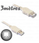 Câble Rallonge USB 2.0 A mâle / A femelle 3m