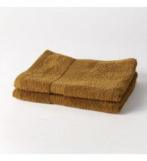 TODAY Essential - Lot de 2 serviettes de toilette 50x90 cm 100% Coton coloris bronze