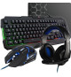 THE G-LAB COMBO ARGON Clavier FR Rétroéclairé Performance + Souris Revetement Soft-Touch + Casque KORP 100  + Tapis Antidérapant