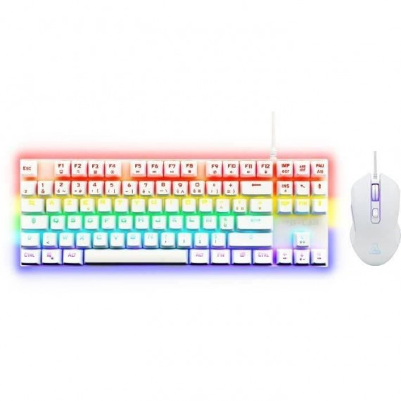 Combo Gaming Clavier mécanique TKL + Souris - THE G-LAB - COMBO MERCURY W - Blanc