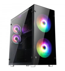 ABKONCORE BOITIER PC R850 Sync - rétro éclairage RGB - Noir - Verre trempé - Format E-ATX (ABKO-RMS-850-SYNC-200F)