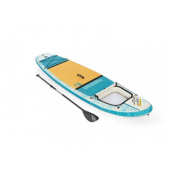 BESTWAY Paddle gonflable Panorama Hydro-force, 340 x 89 x 15 cm, 150 kg max, fenetre transparent, pompe, leash