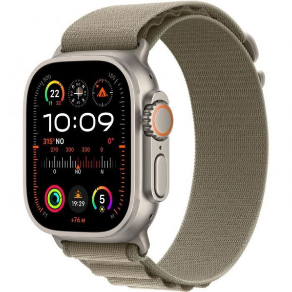 Apple Watch Ultra 2 GPS + Cellular- 49mm - Boîtier Titanium - Bracelet Olive Alpine Loop - Medium