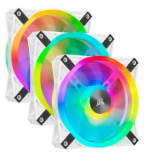 CORSAIR  QL120 RGB Blanc, 120mm RGB LED Fan, Triple Pack + Node CORE (CO-9050104-WW)