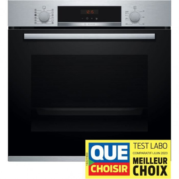 Four multifonction pyrolyse Encastrable BOSCH - HRA574BS0 - Vol: 71l - 8 modes de cuisson - H:59,5cm/L:59,4cm/P:54,8cm - Inox