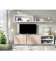 Ensemble de salon - ATLANTA - Meuble TV avec étagere murale - Blanc et chene - 180 cm