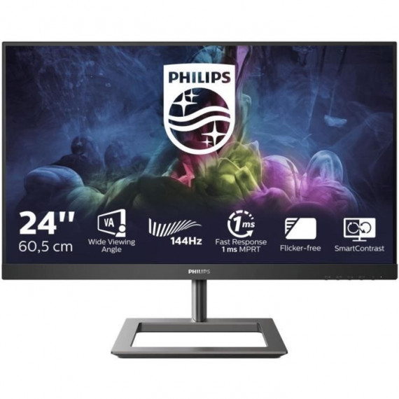 Ecran PC gaming - PHILIPS - 242E1GAJ - 24FHD - 144Hz - Dalle VA - 1 ms - 144Hz - DP/HDMI/VGA - Haut-Parleurs