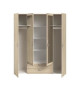 Armoire VARIA - Décor chene - 4 portes battantes + 2 miroirs + 2 tiroirs - L 160 x H 185 x P 51 cm - PARISOT