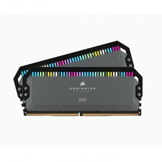 Mémoire RAM - CORSAIR - DOMINATOR PLATINUM RGB DDR5 - 32GB 2x16GB DIMM - 5600 MHz - 1,25V - Gris (CMT32GX5M2B5600Z36)
