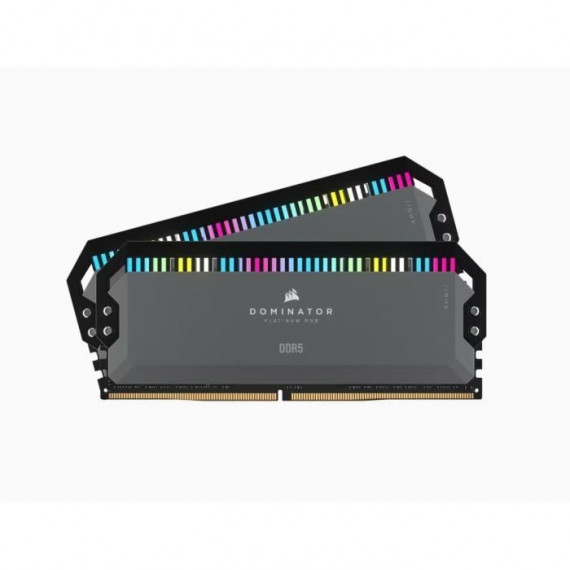 Mémoire RAM - CORSAIR - DOMINATOR PLATINUM RGB DDR5 - 32GB 2x16GB DIMM - 6000 MHz - 1,35V - Gris (CMT32GX5M2D6000Z36)