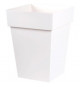 EDA Pot de fleur mi-haut carré Toscane - 39 x 39 x H 53 cm - 51 L - Blanc
