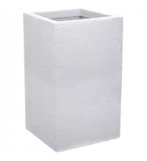 EDA Bac a Fleurs Carré Haut Graphit Up - 36 L - 29,5 x 29,5 cm x 49,5 cm - Blanc cérusé