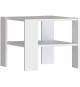 Table basse PILVI 2 Plateaux - Style contemporain - Particules mélaminé - Décor Blanc - L 55 x P 55 x H 45 cm