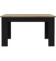 Table a manger PILVI - Style contemporain - Particules mélaminé - Décor Chene et noir - 4/6 personnes - L 140 x P 77 x H 90 cm