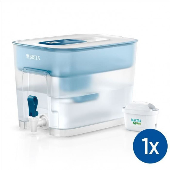 BRITA Distributeur d'eau filtrée Flow bleu (8,2L) inclus 1 cartouche MAXTRA PRO All-In-1