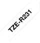 Ruban BROTHER - TZER231 - Noir sur Blanc 12mm - Qt 1