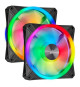 CORSAIR Lot de deux ventilateurs iCUE QL140 RGB - Diametre 140mm - Avec lighting Node Core (CO-9050100-WW)
