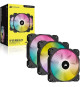 CORSAIR Ventilateur SP Series - SP120 RGB ELITE - 120mm RGB LED Fan with AirGuide - Triple Pack Lighting Node CORE (CO-905010…