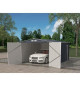 Garage en métal 18,2 m² - Gris anthracite - Double porte verr - Avec kit d'ancrage inclus